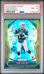 2019 Panini Prizm Green Prizm Tom Brady #18 PSA 8