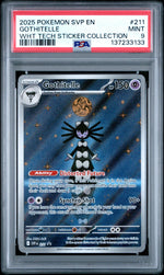 2025 Pokemon Scarlet and Violet Black Star Promo White Flare Tech Sticker Collection Gothitelle #211 PSA 9