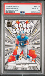 2023 Donruss Bomb Squad Sam Laporta #28 PSA 10