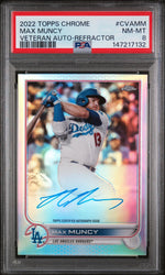 2022 Topps Chrome Veteran Autographs Refractor Max Muncy #CVAMM /99 PSA 8
