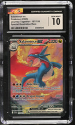 2025 Pokemon #187/159 Salamence ex Journey Together CGC 10