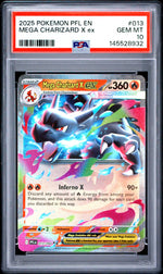 2025 Pokemon Mega Evolution Phantasmal Flames Mega Charizard X Ex #013 PSA 10