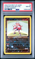 1999 Pokemon Best of Game Promo Reverse Holo Winner Hitmonchan #2 PSA 8