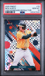 2025 Topps Finest Checkerboard Refractor Nick Kurtz #10 PSA 10