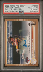 2022 Topps Pro Debut Autographs Gold Jackson Merrill #PD103 /50 PSA 10