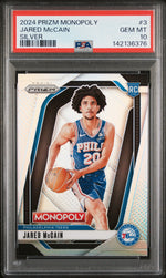 2024 Panini Prizm Monopoly Silver Jared Mccain #3 PSA 10
