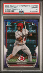2023 Bowman Mega Box Chrome Purple Refractor Cam Collier #BCP125 /250 PSA 10