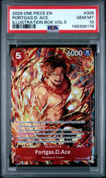 2026 One Piece Promo Illustration Box Volume 5 Portgas D. Ace #ST15-005 PSA 10