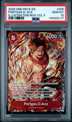 2026 One Piece Promo Illustration Box Volume 5 Portgas D. Ace #ST15-005 PSA 10