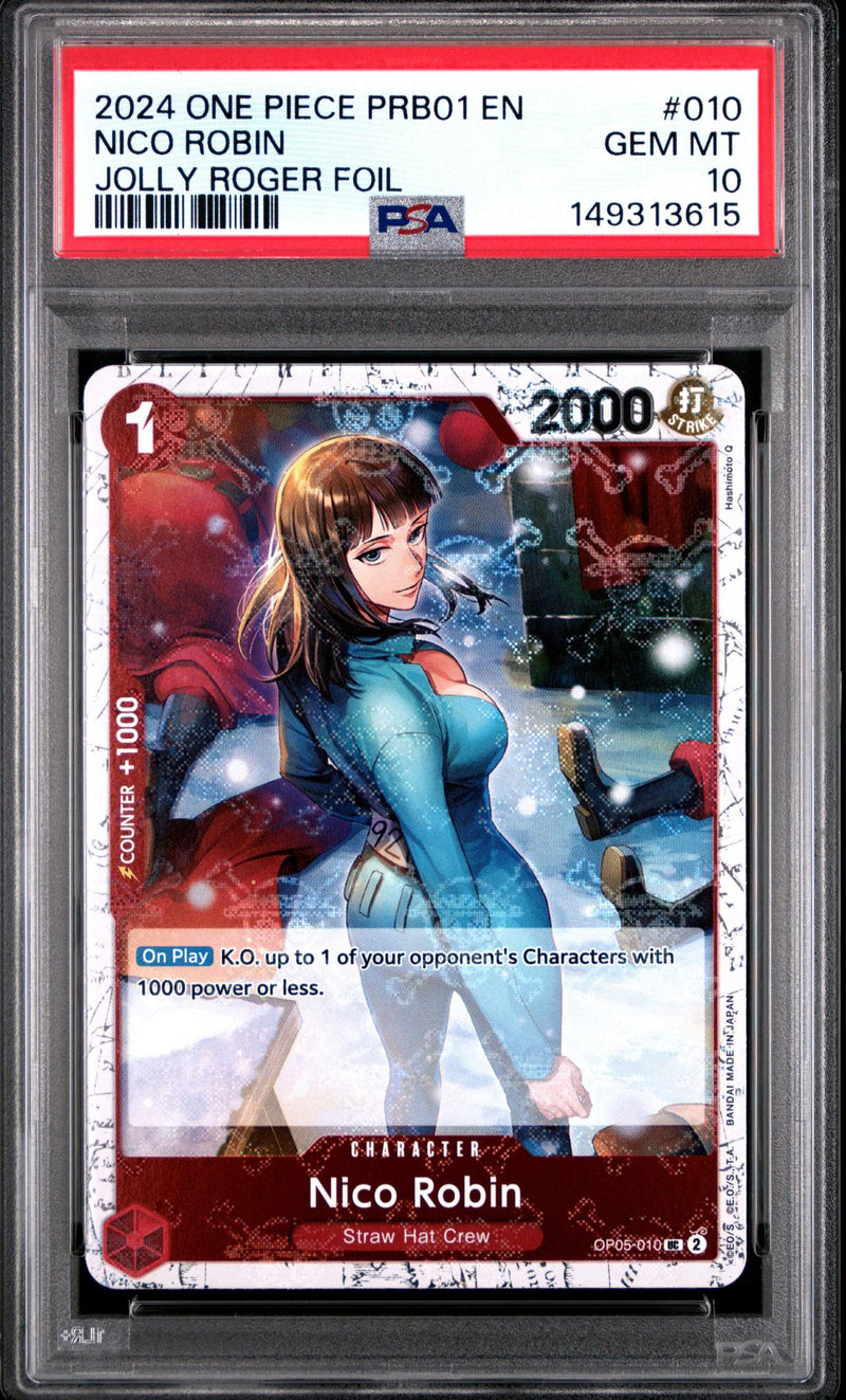 2024 One Piece Premium Booster -One Piece Card the Best- Prb01-Jolly Roger Foil Nico Robin #10 PSA 10