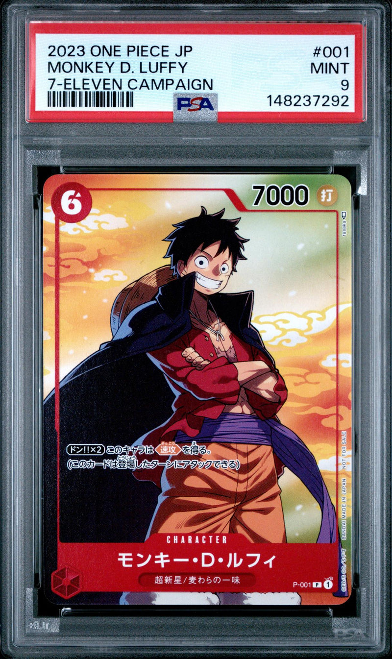 2023 One Piece Promos Japanese Monkey D. Luffy #P001 PSA 9