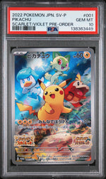 2022 Pokemon Scarlet and Violet Promo Japanese Early Purchase Bonus Exclusive Pikachu #001 PSA 10
