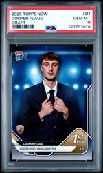 2025 Topps Now Draft Cooper Flagg #D1 /123650 25/25 PSA 10