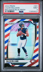 2024 Panini Prizm Red White Blue Prizm Caleb Williams #301 PSA 9
