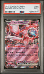 2025 Pokemon Scarlet and Violet Destined Rivals Team Rocket's Mewtwo Ex #081 PSA 9