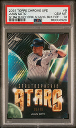 2024 Topps Chrome Update Stratospheric Stars Black Refractor Juan Soto #9 /10 PSA 10
