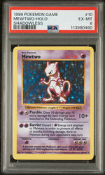 1999 Pokemon Base Set Shadowless Holo Mewtwo #10 PSA 6