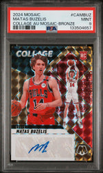 2024 Panini Mosaic Collage Autographs Mosaic Bronze Matas Buzelis #CAMBUZ /49 PSA 9