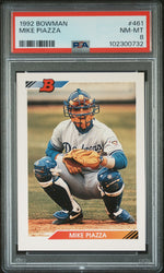 1992 Bowman Mike Piazza #461 PSA 8