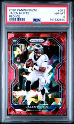 2020 Panini Prizm Red Ice Prizm Jalen Hurts #343 PSA 8