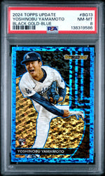 2024 Topps Update Topps Black Gold Blue Yoshinobu Yamamoto #BG13 PSA 8