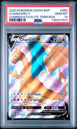 2020 Pokemon Sword and Shield Black Star Promo Champion's Path Elite Trainer Box Charizard V #050 PSA 10
