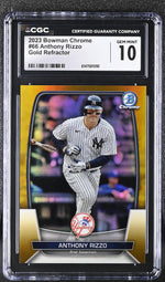 2023 Bowman Chrome #66 Anthony Rizzo Gold Refractor CGC 10