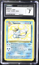 1999 Pokemon #28/64 Vaporeon Jungle - 1st Ed. CGC 7