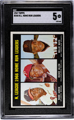1967 Topps #244 Willie Mays Richie Allen Hank Aaron Home Run Leaders SGC 5