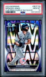 2023 Bowman Chrome Prospects Purple Raywave Refractor Spencer Jones #BCP139 /250 PSA 10