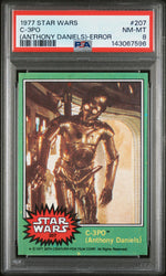 1977 Star Wars Anthony Daniels Error C-3po #207A PSA 8