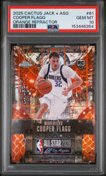 2025 Topps Chrome Cactus Jack X NBA All Star Game Orange Refractor Cooper Flagg #61 /50 PSA 10