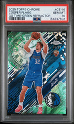 2025 Topps Chrome Go Time Green Refractor Cooper Flagg #GT-16 /99 PSA 10