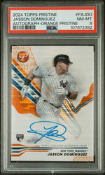 2024 Topps Pristine Pristine Autographs Autograph-Orange Pristine Jasson Dominguez #PAJDO /25 PSA 8