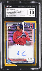 2024 Bowman #CPA-ACA Allan Castro Prospect Autographs /50 Auto CGC 10
