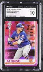2019 Topps Chrome #204 Pete Alonso Pink Refractor CGC 10