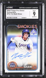 2024 Topps Pro Debut #PD-133 Matt Shaw Autographs Auto CGC 9