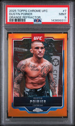 2025 Topps Chrome UFC Orange Refractor Dustin Poirier #7 /25 PSA 9