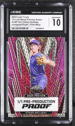 2023 Metal #LMP-EH1 Ethan Holliday Leaf Metal Preview Autos 1/1 CGC 10