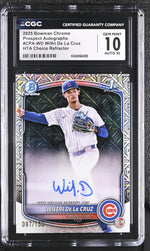 2025 Bowman Chrome # Wilfri De La Cruz Prospect Autographs /150 Auto CGC 10