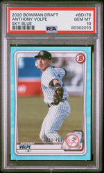 2020 Bowman Draft Sky Blue Anthony Volpe #BD178 /499 PSA 10