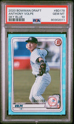 2020 Bowman Draft Sky Blue Anthony Volpe #BD178 /499 PSA 10