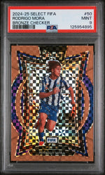 2024 Panini Select Fifa Bronze Checker Rodrigo Mora #50 PSA 9