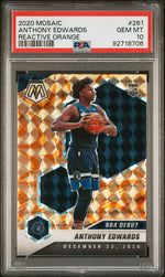 2020 Panini Mosaic Reactive Orange Mosaic Anthony Edwards #261 PSA 10