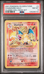 2021 Pokemon Sword and Shield Celebrations Classic Collection Base Set Holo Charizard #4 PSA 8