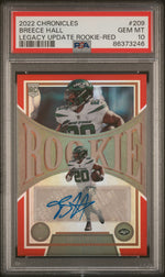 2022 Panini Chronicles Legacy Update Rookies Red Breece Hall #209 /50 PSA 10