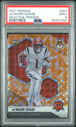 2021 Panini Mosaic Reactive Orange Ja'Marr Chase #307 PSA 9