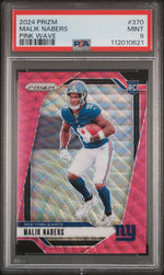 2024 Panini Prizm Pink Wave Malik Nabers #370 PSA 9