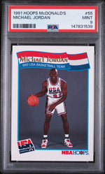 1991 Hoops Mcdonald's US Olympic Team Michael Jordan #55 PSA 9