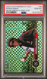 2023 Topps Stadium Club Chrome UEFA Club Competitions Neon Green X-Fractor Ronaldinho #80 PSA 10